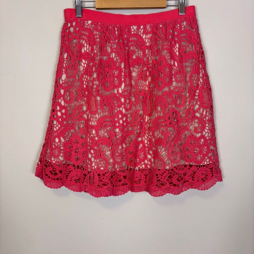 New Rhyme Pink Lace‎ Cutout Detail Skirt Medium